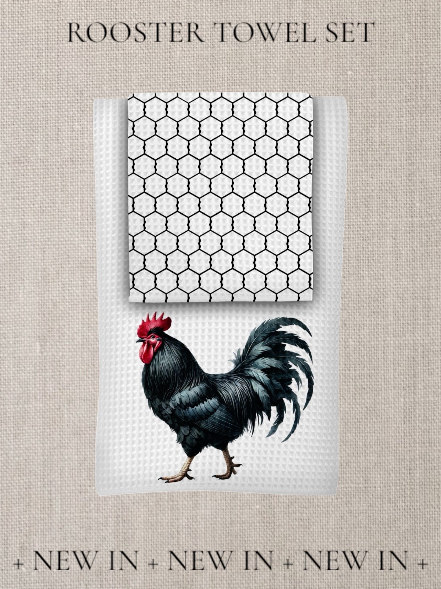 Rooster Kitchen Towels Set
