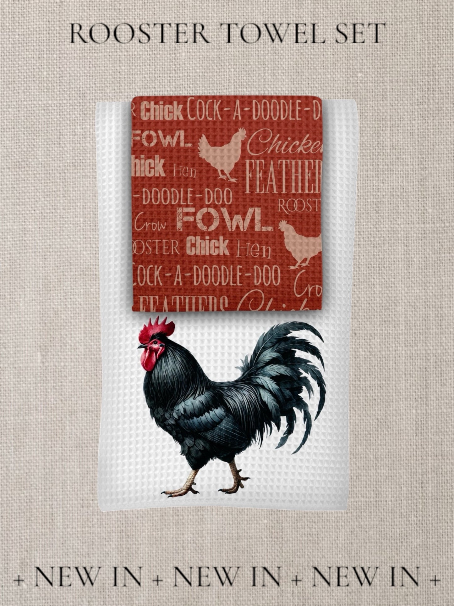 Rooster Kitchen Towels Set
