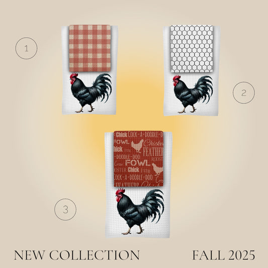 Rooster Kitchen Towels Set