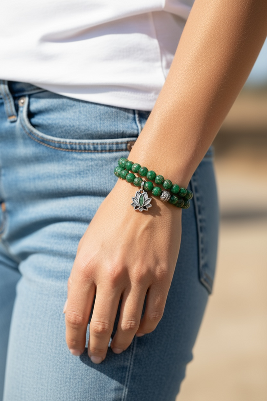 Glow in the Dark Bracelet Set, Green Beaded Bracelet Set