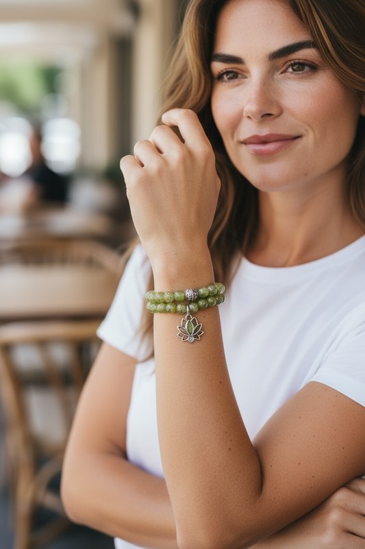 Glow in the Dark Bracelet Set, Light Green Beaded Bracelet Set