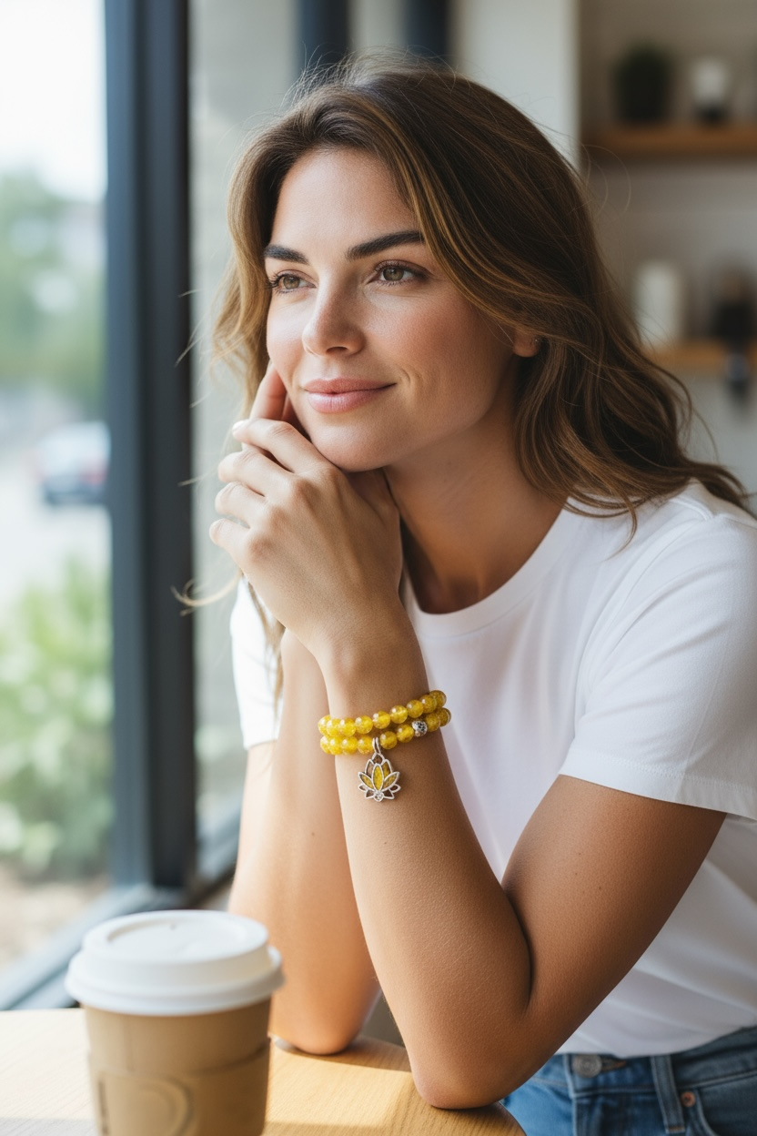 Glow in the Dark Bracelet Set, Yellow Beaded Bracelet Set