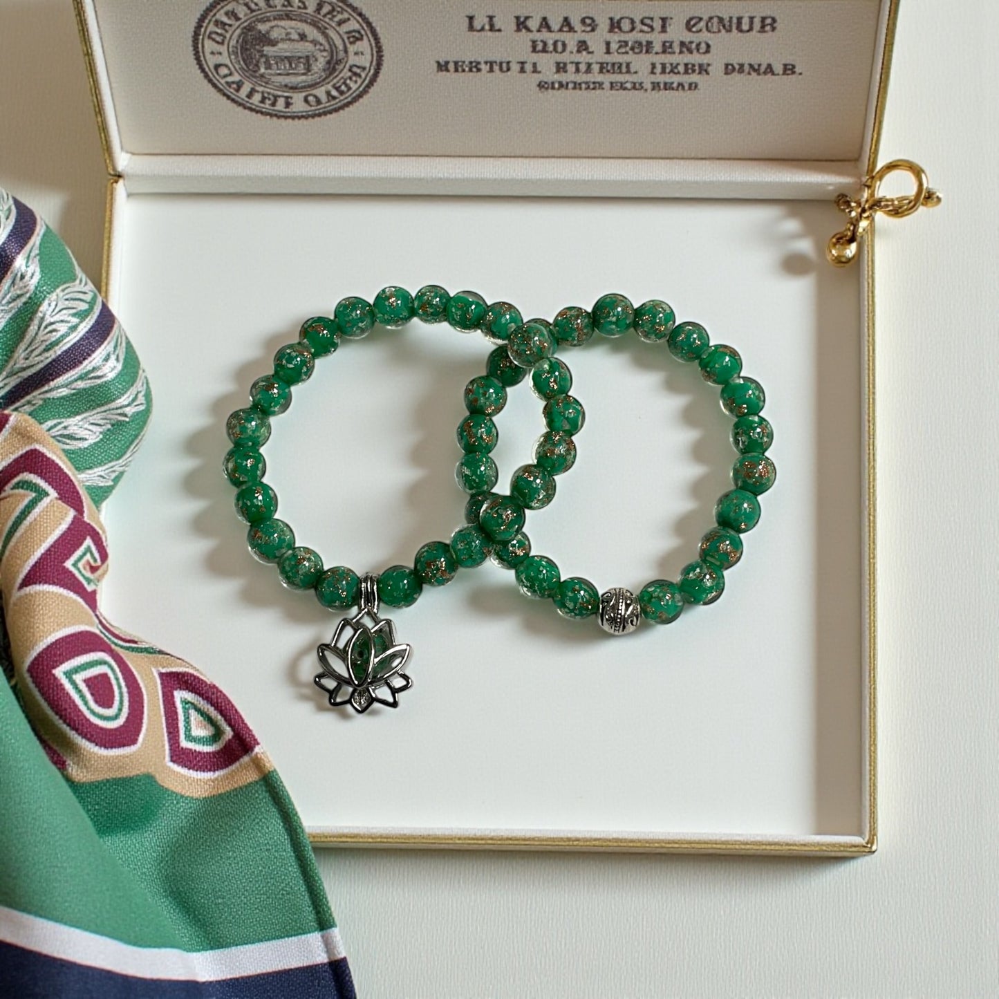 Glow in the Dark Bracelet Set, Green Beaded Bracelet Set