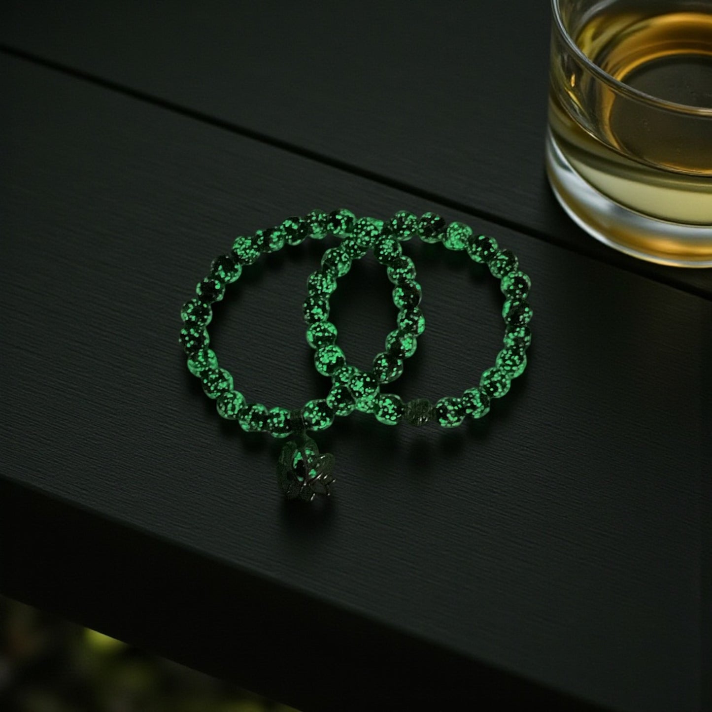 Glow in the Dark Bracelet Set, Green Beaded Bracelet Set