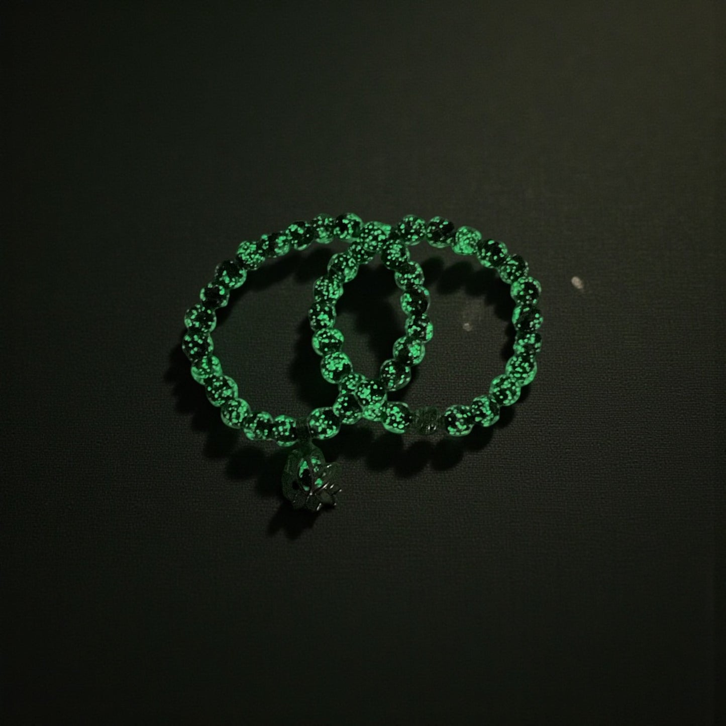 Glow in the Dark Bracelet Set, Grayish Purple Beaded Bracelet Set