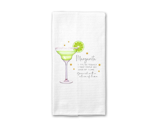 Cocktail Kitchen Towel, Margarita Recipe Towel