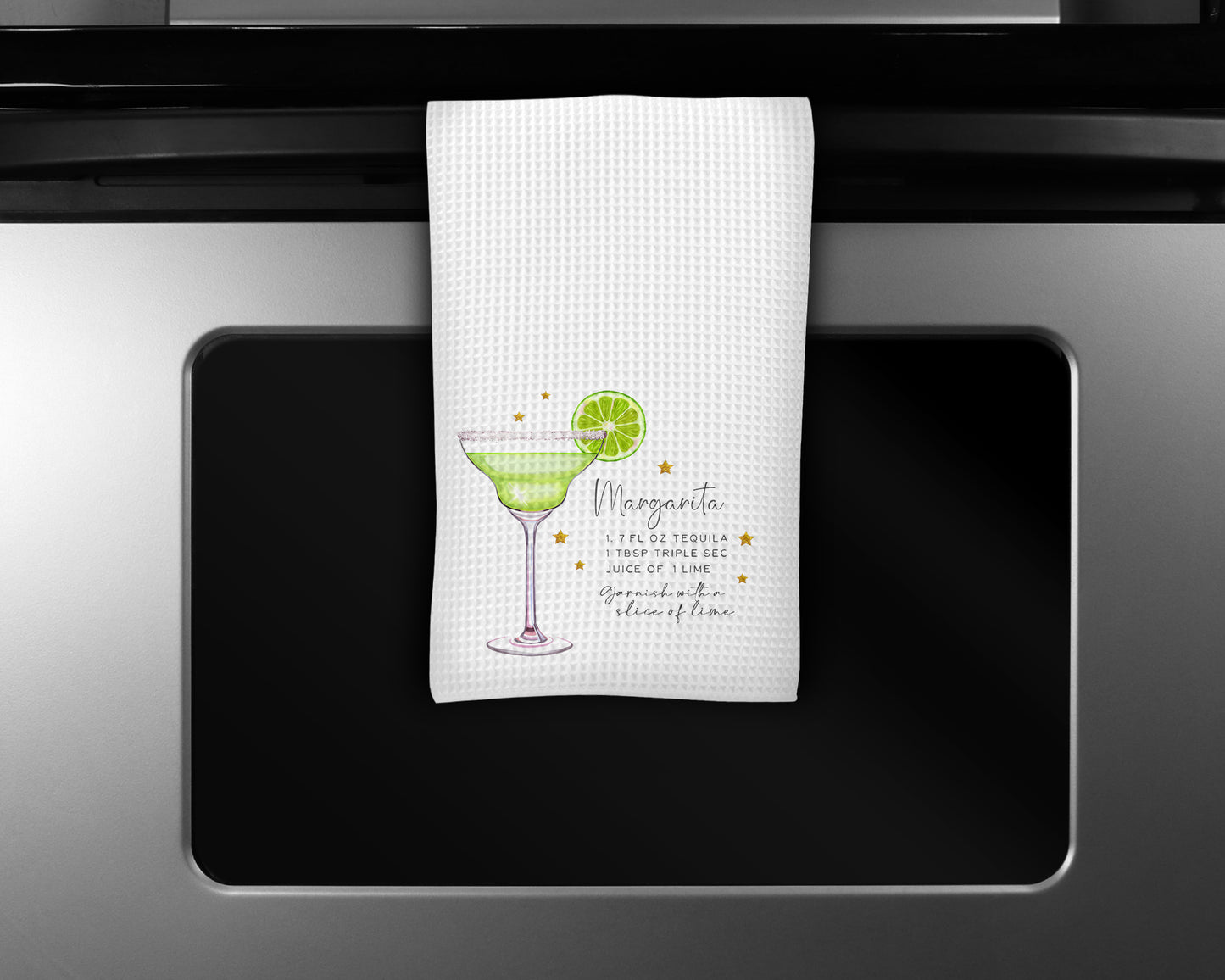 Cocktail Kitchen Towel, Margarita Recipe Towel