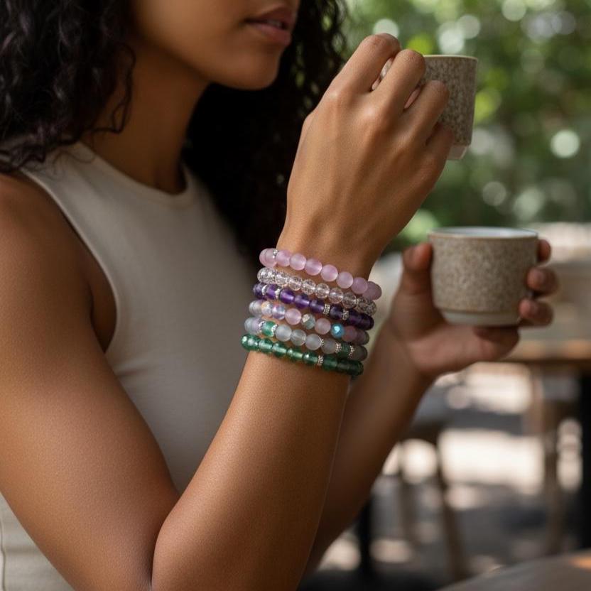 Mermaid Mystic Aura Quartz Beaded Bracelets