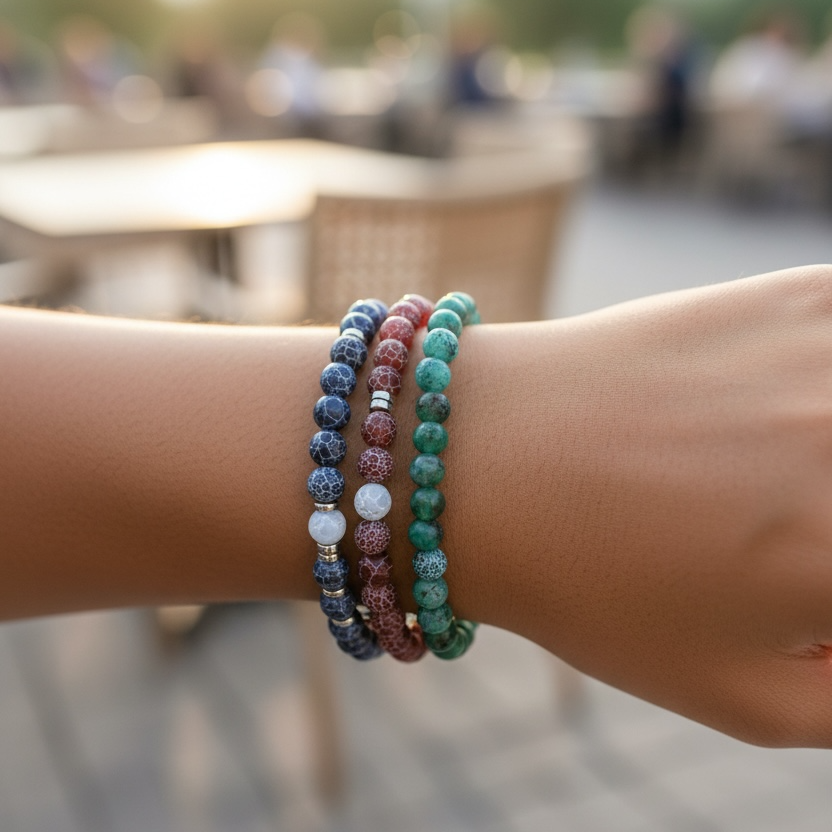 Stop ICE Bracelet, Morse Code Stone Bead Bracelet, Secret Message Jewelry