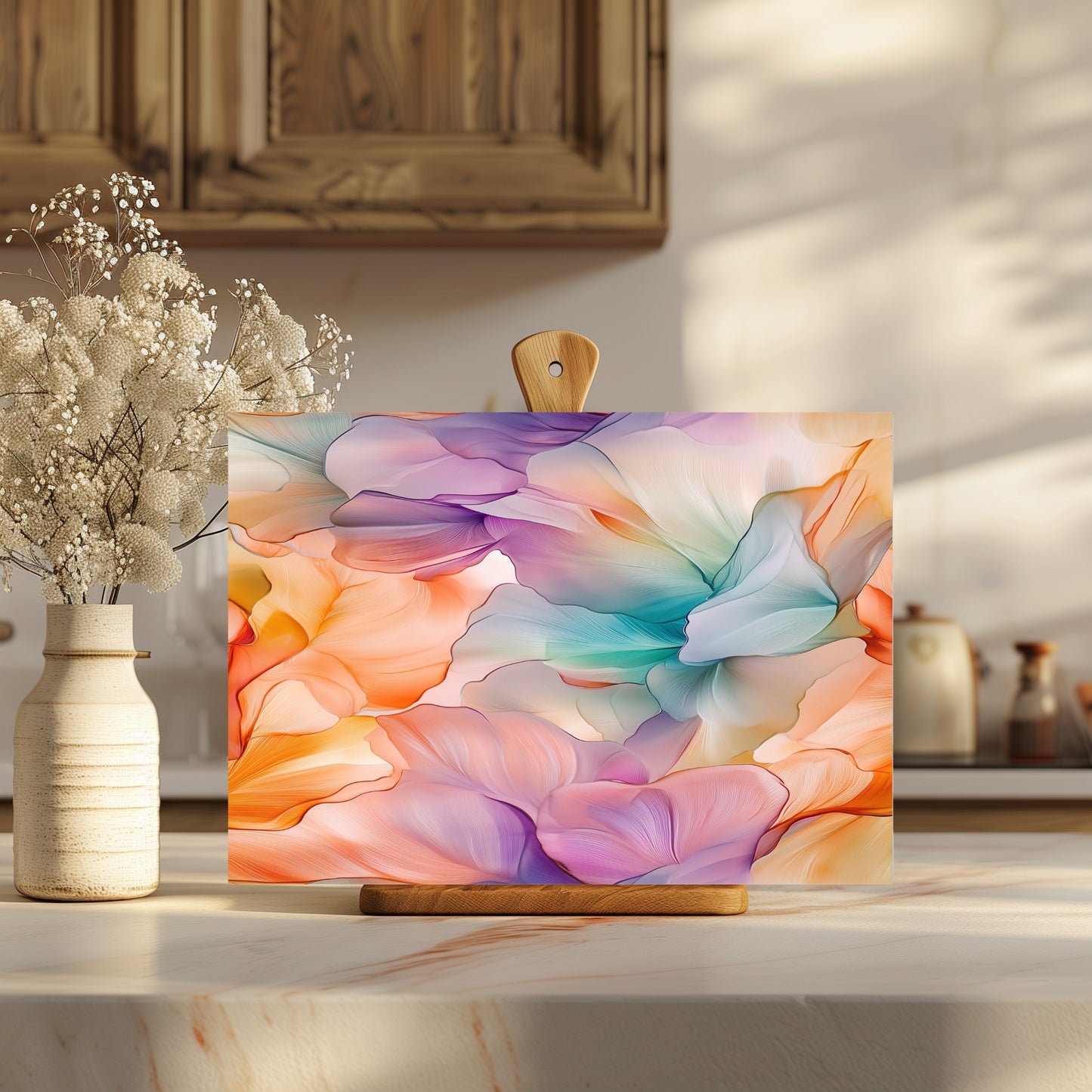 Soft Summer Petals Glass Cutting Board