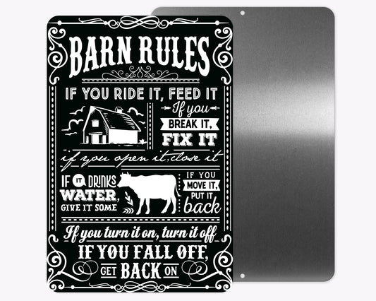 Barn Rules Metal Sign