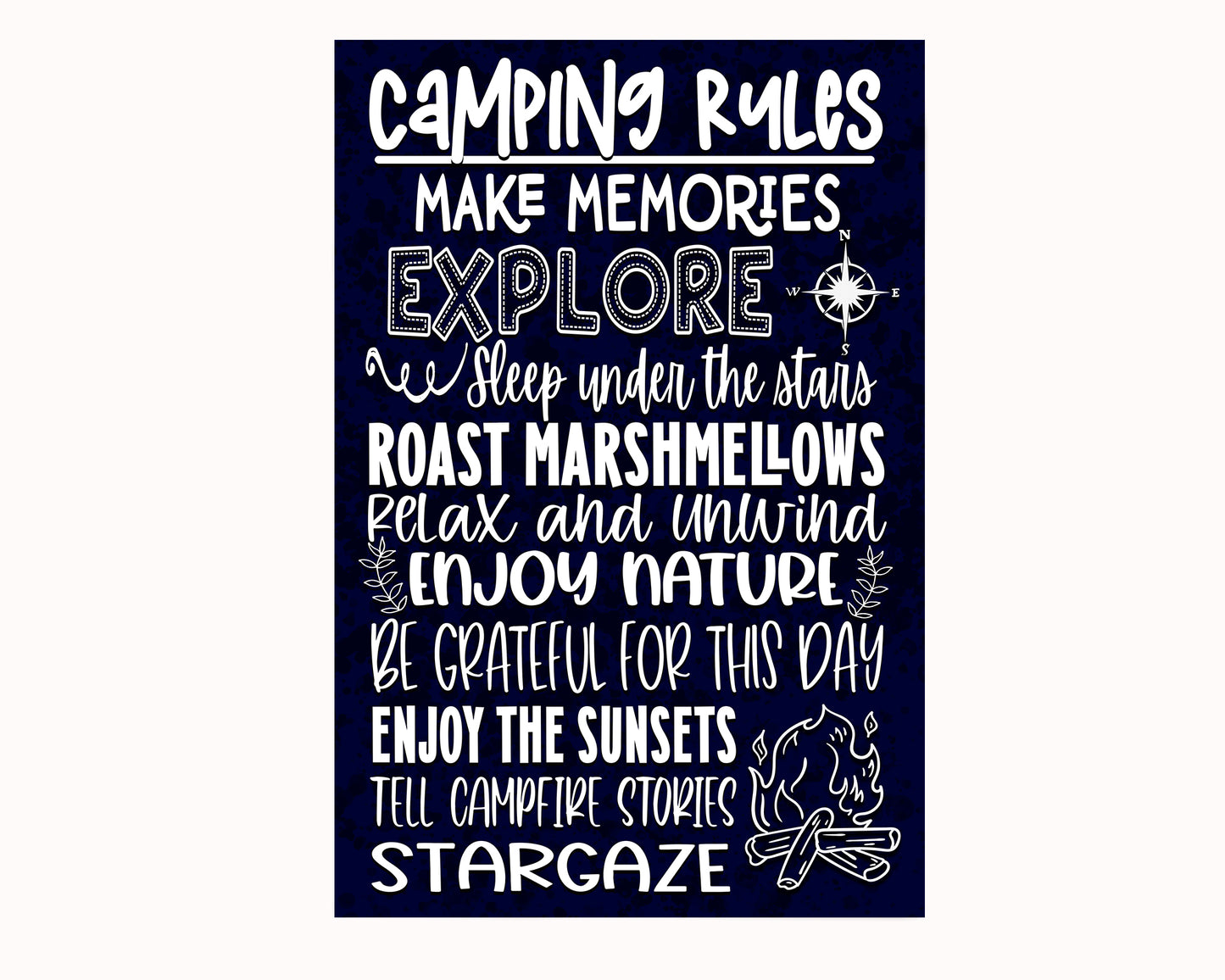 Camping Rules Garden Flag