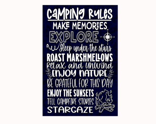 Camping Rules Garden Flag