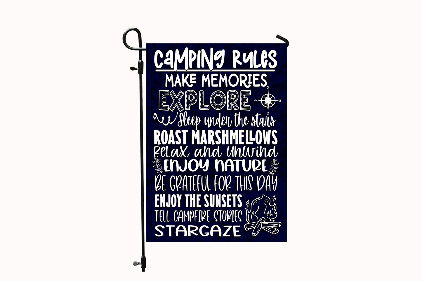 Camping Rules Garden Flag