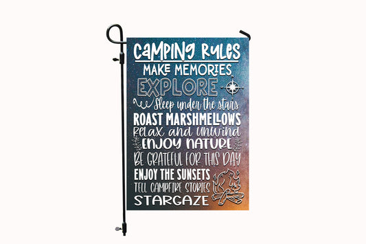 Camping Rules Garden Flag
