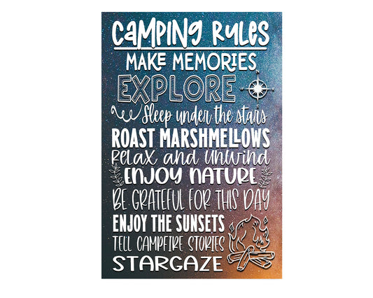 Camping Rules Garden Flag