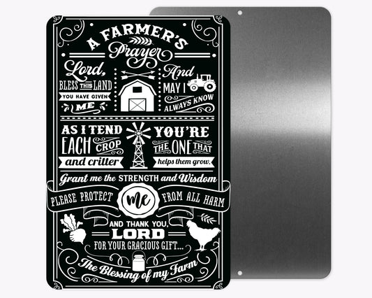 Farmer's Prayer Metal Sign