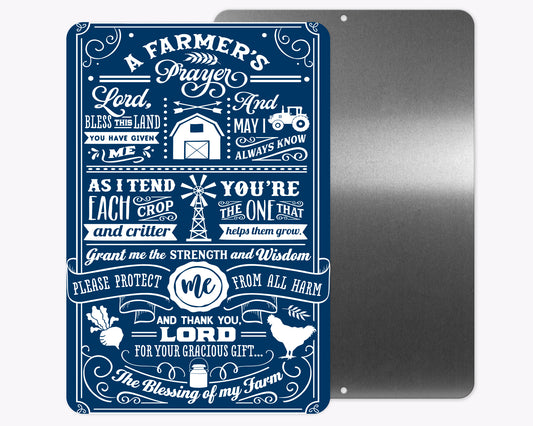 Farmer's Prayer Metal Sign