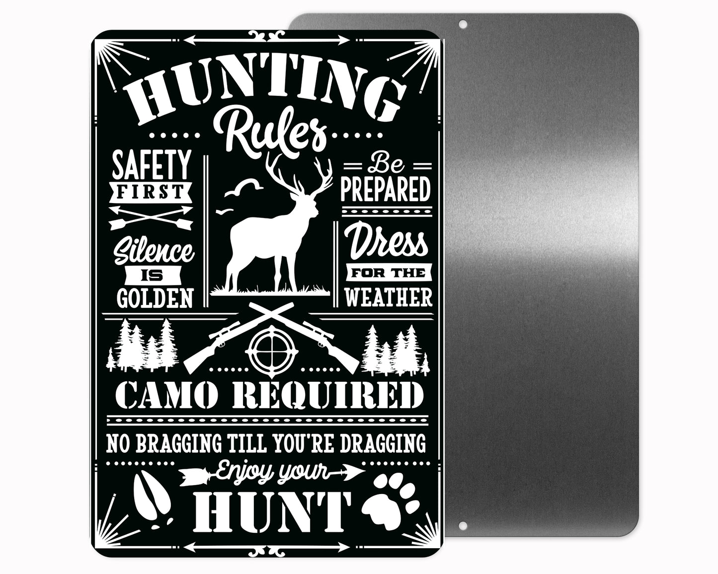 Hunting Rules Metal Sign