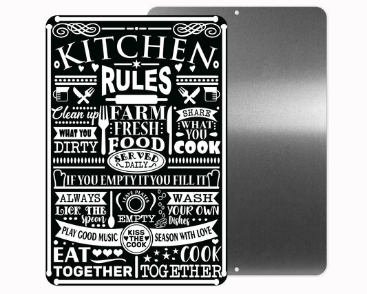 Kitchen Rules Metal Sign