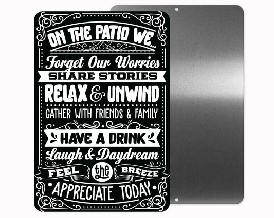 Patio Rules Metal Sign
