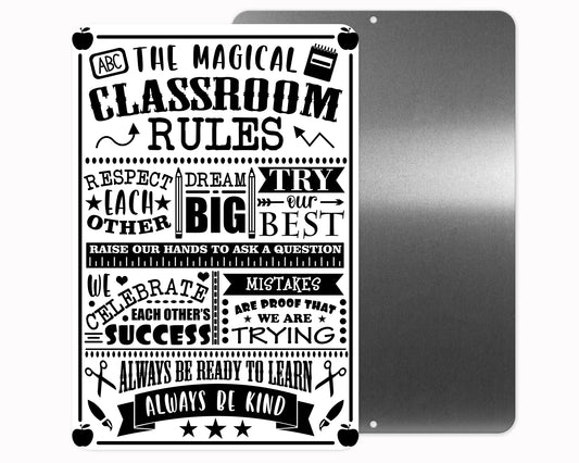Classroom Rules Metal Sign